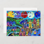 Fun Life Beach Space Shuttle Planets Ocean Kids Postkarte (Vorne/Hinten)