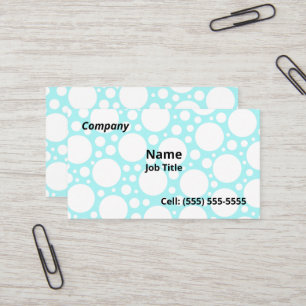 Fun Light Blue Polka Dot Business Cards Visitenkarte