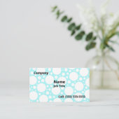 Fun Light Blue Polka Dot Business Cards Visitenkarte (Stehend Vorderseite)