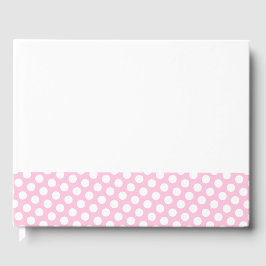 Fun Light Pink Edge Polka Punkte auf weißem Hinter Gästebuch