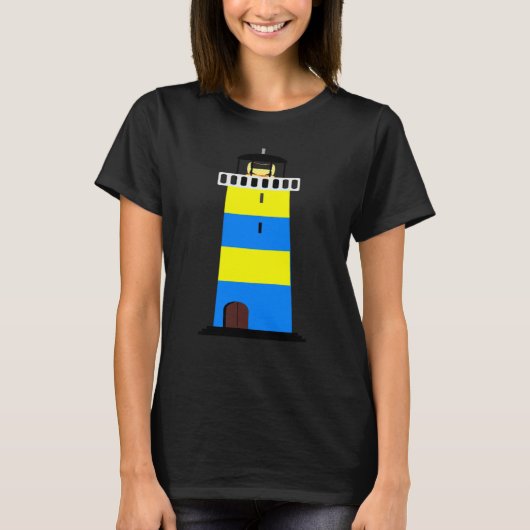 FUN LIGHTHOUSE BLUE AND YELLOW LIGHT HOUSE SAFETY T-Shirt (Vorderseite)