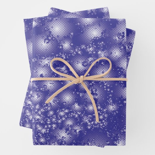 Fun LILA Abstraktes Tinte Super Splash Muster Geschenkpapier Set (Beispiel)