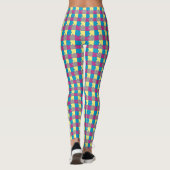 FUN Lila blaugelbes, graues Puzzle-Muster Leggings (Rückseite)