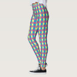 FUN Lila blaugelbes, graues Puzzle-Muster Leggings<br><div class="desc">2023</div>