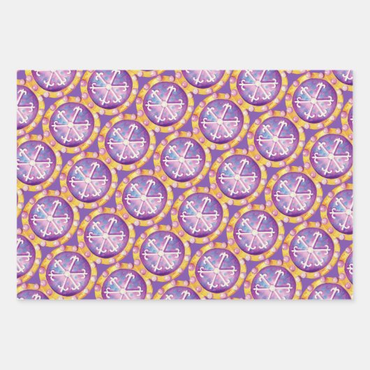 Fun Lila Cookie Muster Geschenkpapier Set (Vorderseite 2)