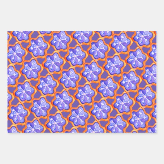 Fun Lila Cookie Muster Geschenkpapier Set (Vorderseite 3)