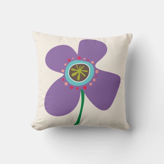 Fun Lila Daisy Pop Niedlich Summer Blume Muster Kissen (Vorderseite)