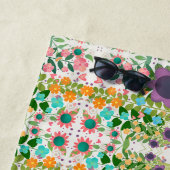 Fun Lila floral Individuelle Name Muster Trendy Strandtuch (Beispiel)