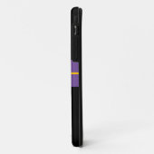 Fun Lila Gelbe Streifen schwarzer Hintergrund Case-Mate iPhone Hülle (Hinten/Links)