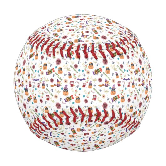 Fun Lila Hat Catoween, Niedlich Orange Pumpkin Baseball (Vorderseite)