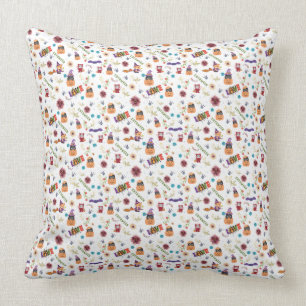 Fun Lila Hat Catoween, Niedlich Orange Pumpkin Kissen