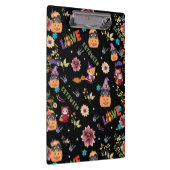 Fun Lila Hat Catoween, Niedlich Orange Pumpkin Klemmbrett (Rechts)