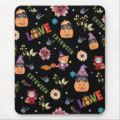 Fun Lila Hat Catoween, Niedlich Orange Pumpkin Mousepad (Vorne)