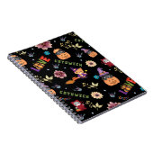 Fun Lila Hat Catoween, Niedlich Orange Pumpkin Notizblock (Rechte Seite)