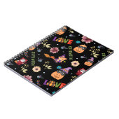 Fun Lila Hat Catoween, Niedlich Orange Pumpkin Notizblock (Linke Seite)