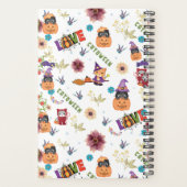 Fun Lila Hat Catoween, Niedlich Orange Pumpkin Planer (Rückseite)