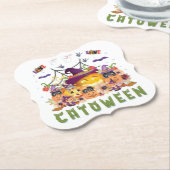 Fun Lila Hat Catoween, Niedlich Orange Pumpkin Untersetzer (angewinkelt)