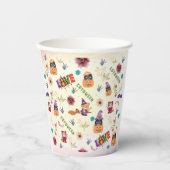 Fun Lila Hat Catuween, Niedliche Kürbispapier Cups Pappbecher (Vorderseite)