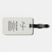 Fun Lila Moderne Minimal Crochet Eggplant Name Gepäckanhänger (Rückseite horizontal)