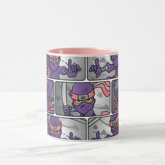 Fun Lila Ninja Tasse (Zentrum)