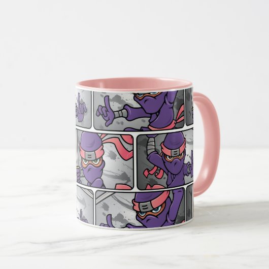 Fun Lila Ninja Tasse (VorderseiteRechts)