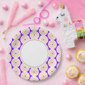 Fun Lila Orange Geo Muster Streifen Pappteller (Party)