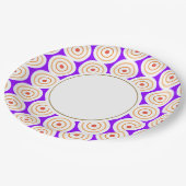 Fun Lila Orange Geo Muster Streifen Pappteller (Schrägansicht)