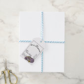 Fun Lila Sugar Skull Feliz Dia de los Muertos Geschenkanhänger (Mit Garn)