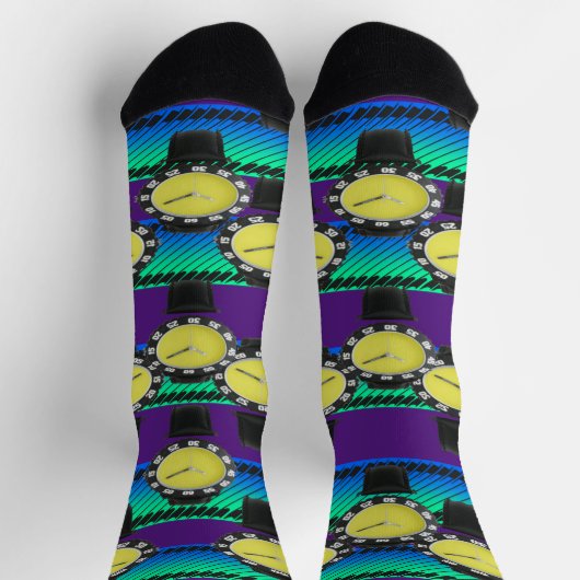 Fun Lila Uhren Socken (Oben)