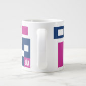 Fun Lila und Blue Geometric Mod Blocks Jumbo-Tasse (Rückseite)