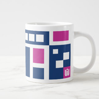 Fun Lila und Blue Geometric Mod Blocks Jumbo-Tasse