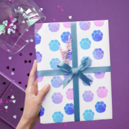 Fun Lila und rosa Elephant Footprints Aquarell Geschenkpapier