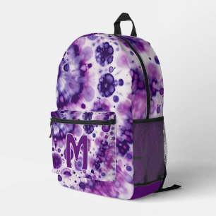 Fun Lila Violet Pink Batik Zirkel Art Muster Bedruckter Rucksack