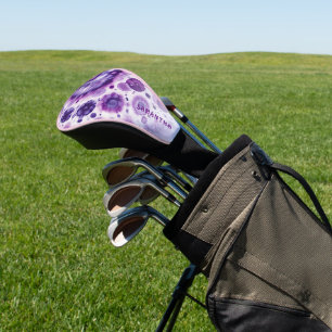 Fun Lila Violet Pink Batik Zirkel Art Muster Golf Headcover