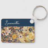 Fun Lila Violet Pink Batik Zirkel Art Muster Schlüsselanhänger (Vorderseite)