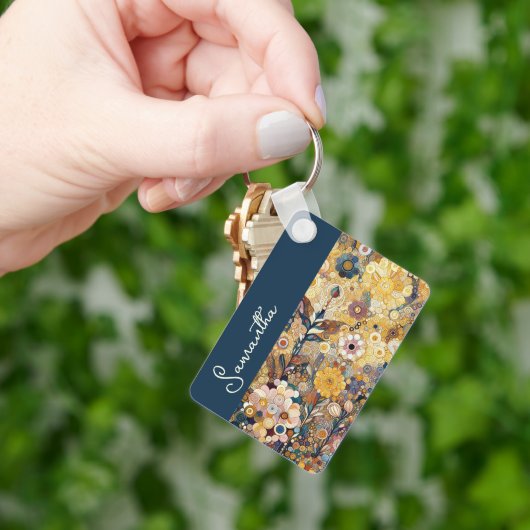 Fun Lila Violet Pink Batik Zirkel Art Muster Schlüsselanhänger (Hand)