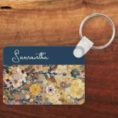 Fun Lila Violet Pink Batik Zirkel Art Muster Schlüsselanhänger (Vorderseite)