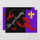 Fun Lilie Crawfish Boil Einladung (Vorne/Hinten)