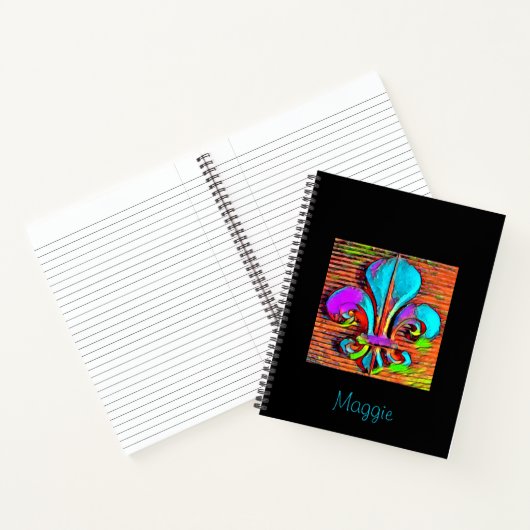 Fun Lilie Mardi Gras Personalisiert Notebook Notizblock (Innenseite)