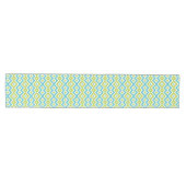 Fun Lime Green Aqua Blue Ikat Art Mittelgroßer Tischläufer (Horizontal)