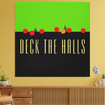 Fun Limon Schwarz DECK THE HALLS Mantel Text