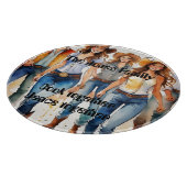 Fun Line Tanzschneider. Bearbeitbarer Text Schneidebrett (Ecke)