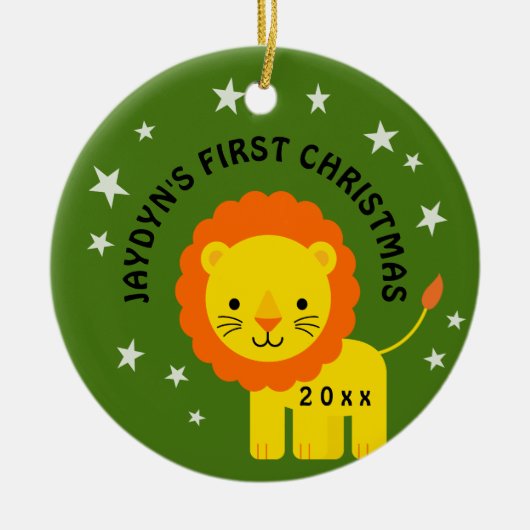 Fun Lion Baby's 1. Weihnachtsgeschenkkreis Keramik Ornament (Vorne)