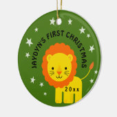 Fun Lion Baby's 1. Weihnachtsgeschenkkreis Keramik Ornament (Links)