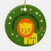 Fun Lion Baby's 1. Weihnachtsgeschenkkreis Keramik Ornament (Hinten)
