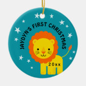 Fun Lion Baby's 1. Weihnachtsgeschenkkreis Keramik Ornament (Vorne)
