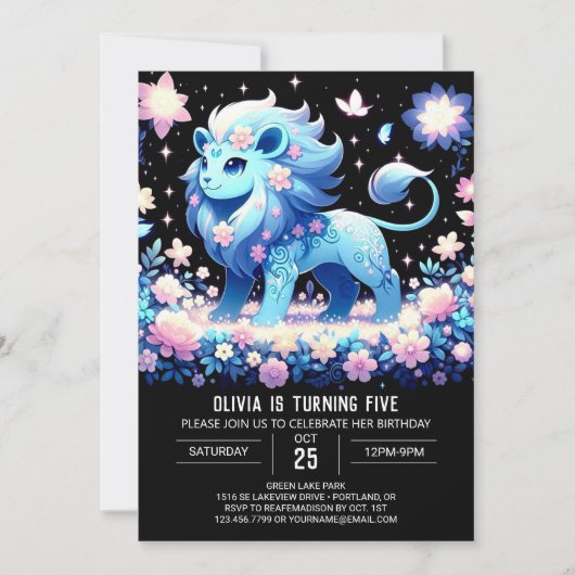 Fun Lion Digital Geburtstag Einladung (Vorderseite)