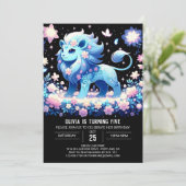 Fun Lion Digital Geburtstag Einladung (Stehend Vorderseite)