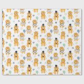 Fun Lion Pattern | weiß Geschenkpapier (Flach)