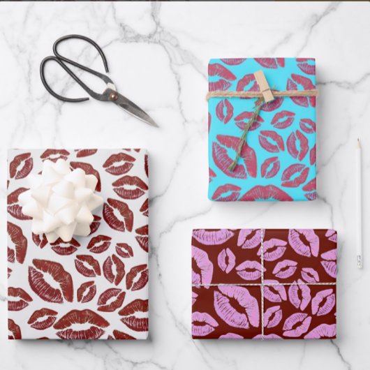 Fun Lipstick Kiss Impress Geschenkpapier Set